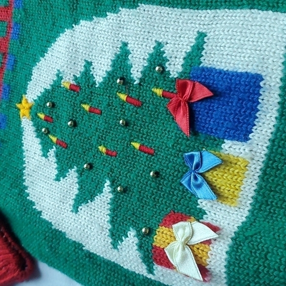 Kids Ugly Christmas Button up Cardigan Acrylic & Wool - Picture 4 of 15